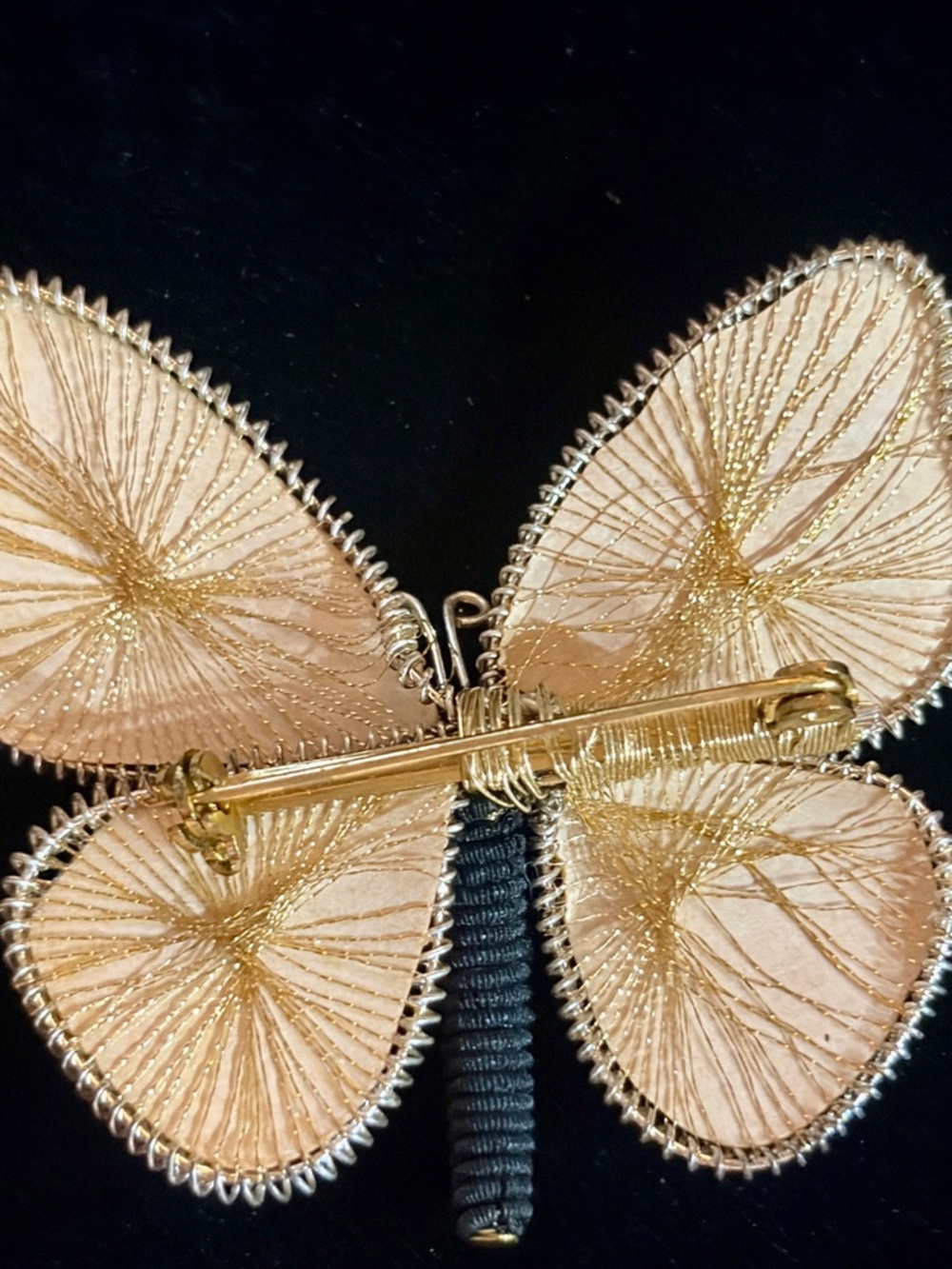 Vintage Butterfly Brooch Handmade - West Germany 1960s - 1970s - Picture 10 of 10